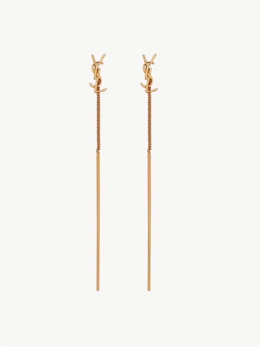Saint Laurent YSL Cassandre Threader Earrings